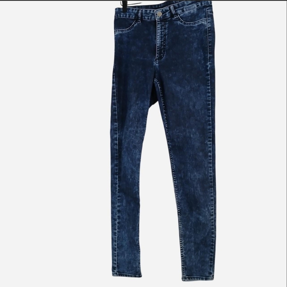 H&M Divided Dark Wash Skinny Jeans High Rise 12